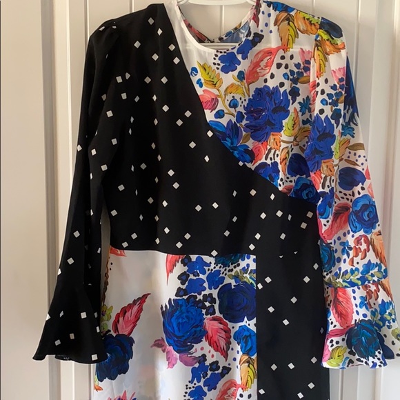 ASOS, Color Block + Floral Dress - Picture 2 of 4